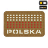 M-Tac - Naszywka Z Flagą i Napisem Polska - Laser Cut - Piksele - Czerwony / Coyote / Biały - 51007105