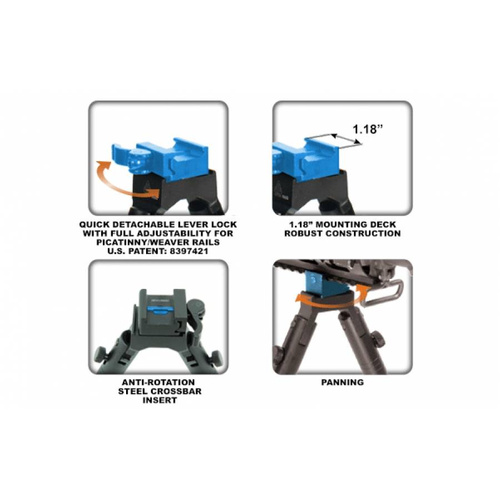 UTG - Dwójnóg składany Leapers Universal Shooter's QD - 8.7"-10.6" - Picatinny - TL-BP69SQ