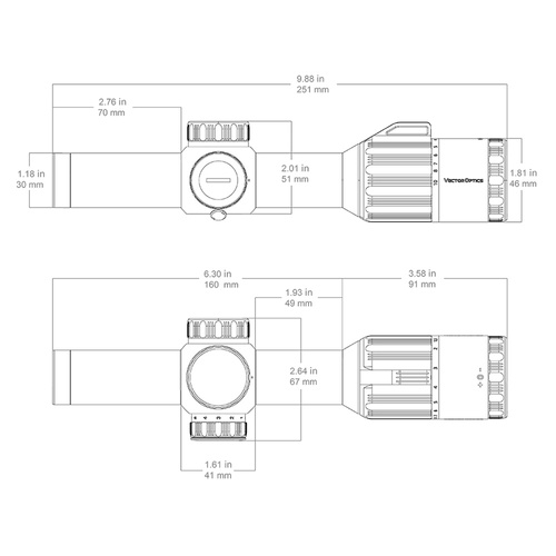 Vector Optics - Luneta biegowa Constantine HD 1-10x24 - FFP - VCO-2 MIL - Czarny - SCFF-42