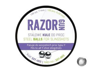 RazorGun - Kulki stalowe do procy - 7 mm - 100 szt. - 337-003