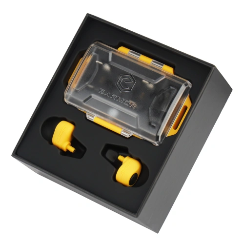 Earmor - Aktywne ochronniki słuchu M23T - NRR 25 dB - Bluetooth 6.0 - Żółty - M23T-AI-YE