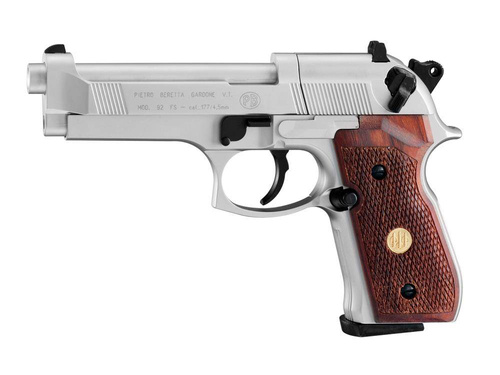 Umarex - Pistolet wiatrówka Beretta M92 FS - 4.5 mm Diabolo - Nickel / Wood - 419.00.03