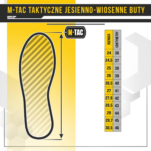M-Tac - Buty taktyczne Jesienno-wiosenne - Poliester - Czarne - 1JJ115/2WPLV