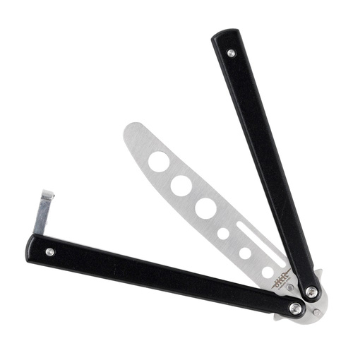 Joker - Treningowy nóż motylkowy - 3Cr13MoV - Czarny / Srebrny - JKR829