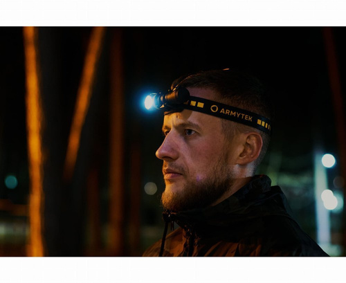 Armytek - Latarka akumulatorowa / czołówka Elf C2 - 1100 lm - Zimne światło - F05103C