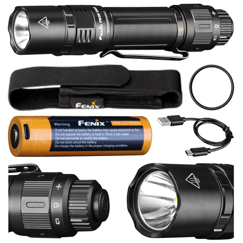 Fenix - Latarka taktyczna LED z akumulatorem - 3000 lm - 5000 mAh - PD36 Tac