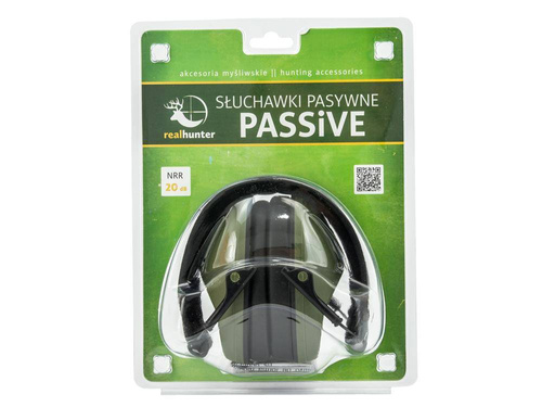 RealHunter - Pasywne ochronniki słuchu Passive - 20 NRR - Oliwkowe - 258-015