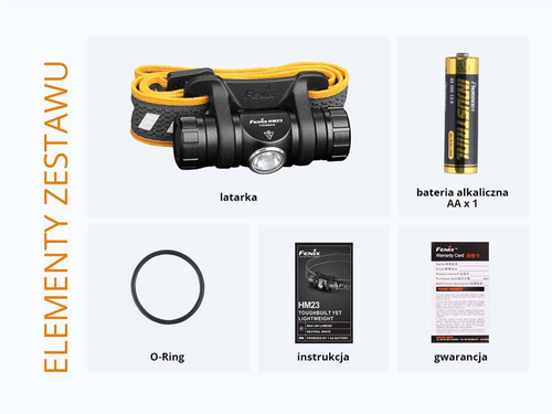 Fenix - Latarka czołowa LED - 240 lumenów - AA - Czarna - HM23