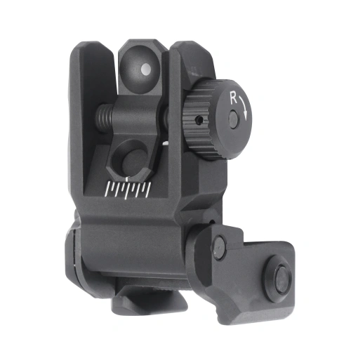 UTG - Składany przeziernik Rear Sight Flip-Up - Picatinny - Aluminium - Czarny - TLURS55