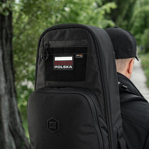 M-Tac -  Naszywka Z Flagą i Napisem Polska - Laser Cut - Piksele - Czarno / Czerwono / Biała - 51007102