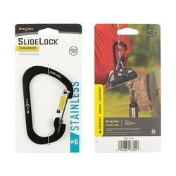 Nite Ize - Karabinek SlideLock Carabiner #6 - Stainless Steel - Czarny - CSL6-01-R6