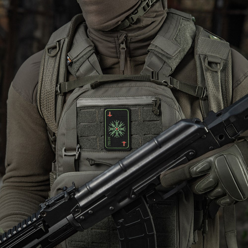 M-Tac - Naszywka Mapa Hełm Grozy - Haft - Czarny/Oliwkowy - 51392201