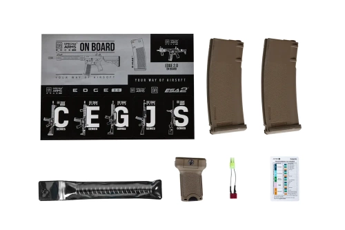 Specna Arms - Replika karabinka SA-E12-RL EDGE 2.0™ HIGH SPEED - Czarny / Piaskowy - SPE-01-038794