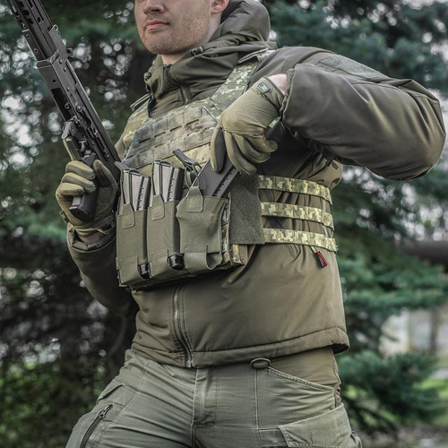 M-Tac - Ładownica potrójna na magazynki AR / AK Elite Laser Cut - Ranger Green - 10145123