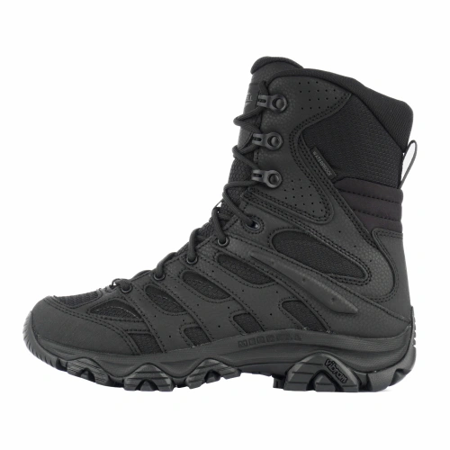Buty wojskowe Merrell Moab 3 8" Tactical Zip Waterproof - Vibram TC5+ - Czarne