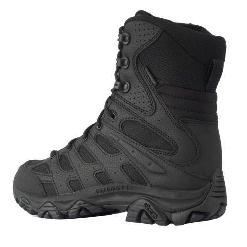Buty wojskowe Merrell Moab 3 8" Tactical Zip Waterproof - Vibram TC5+ - Czarne