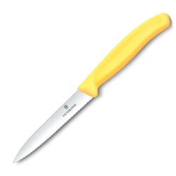 Victorinox - Nóż kuchenny Swiss Classic ze spiczastym czubkiem - Ząbkowany - Żółty - 6.7738.C1