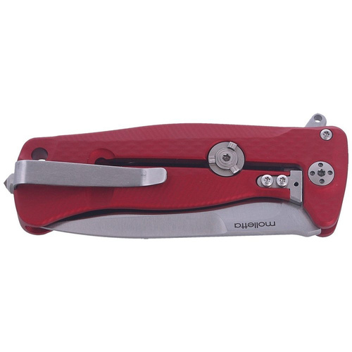 Lion Steel - Nóż składany SR22A - Aluminum Red / Satin Blade - Czerwony - SR22A RS