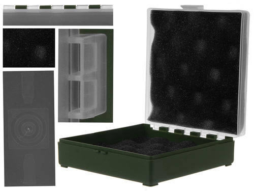 Megaline - Pudełko transportowe na broń - 11x11x3,5 cm - Zielono-przezroczyste - 607/0001GT