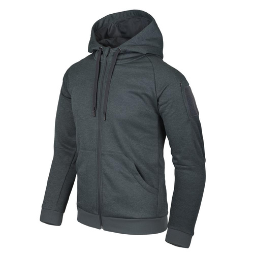 Helikon - Bluza rozpinana z kapturem Urban Tactical Hoodie® - Poliester - Czarna / Szary melanż - BL-UHF-PO-M1