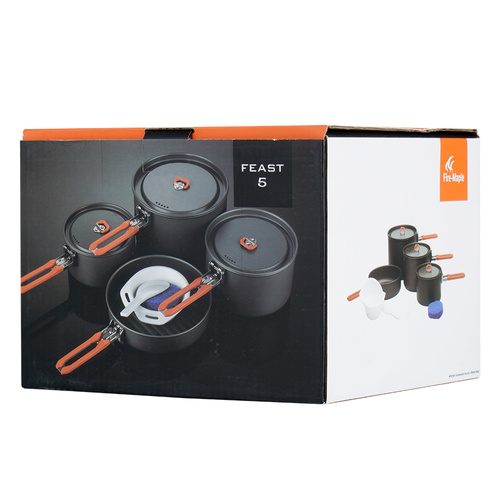 Fire Maple - Menażka turystyczna - Zestaw 4 naczyń - FEAST 5 Cookware-Orange