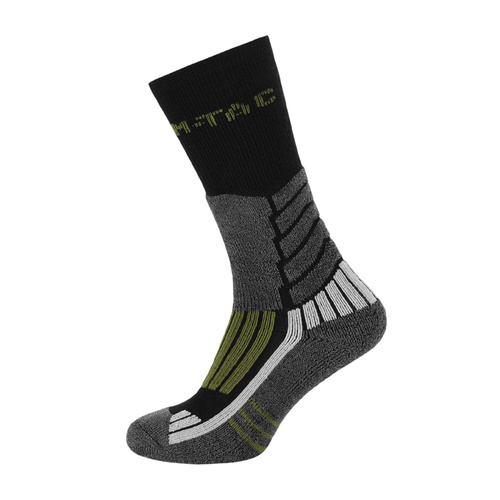 M-Tac - Skarpety trekkingowe Merino Trekking - 55% wełny merino - Czarny/Oliwkowy - 10010