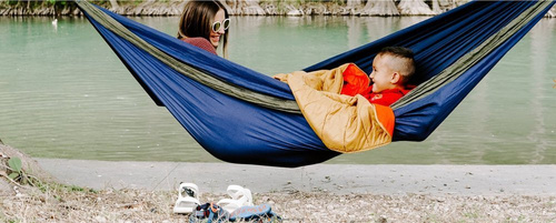 ENO - Hamak jednoosobowy SingleNest® - Khaki / Maroon - SH025