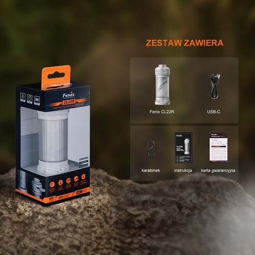 Fenix - Latarka kempingowa CL22R - 500 lm - Biała -  CL22R iceberg white