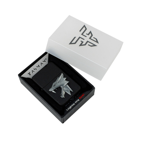 Tasman - Zapalniczka benzynowa Głowa Wilka - Czarny - Q310325