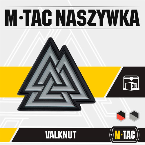 M-Tac - Naszywka 3D PVC Valknut - Czarny / Szary - 51163211