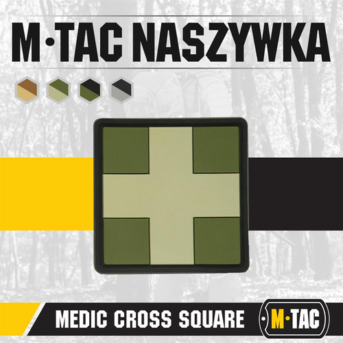 M-Tac - Naszywka 3D PVC Medic Cross Square  - Oliwkowy - 51124001