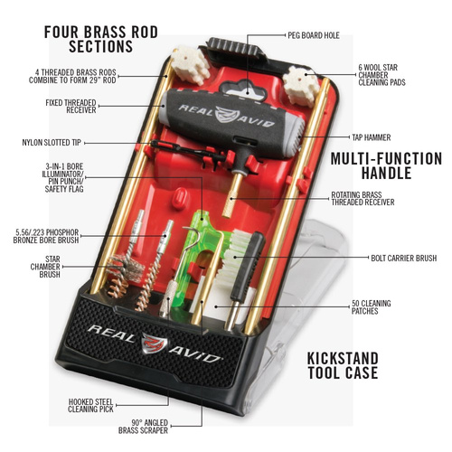 Real Avid - Zestaw do czyszczenia broni Gun Boss Pro - AR-15 Cleaning Kit - AVGBPROAR15