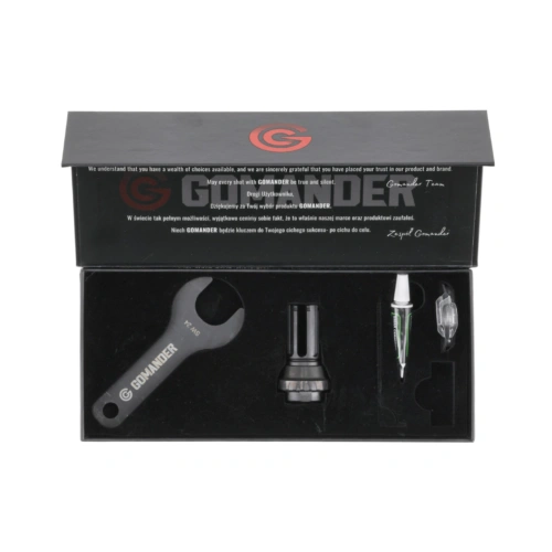 Tłumik płomienia Gomander Quadron Evo 9 mm 1/2x36 - Stal hartowana - Czarny - TB0.10205