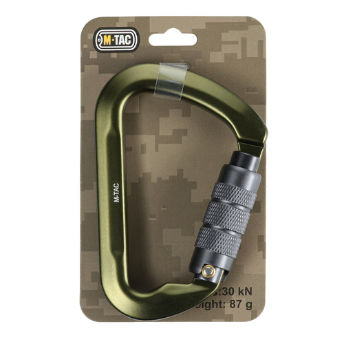 M-Tac - Karabińczyk 10cm z blokadą bagnetową Keylock - Zielony - 60094001