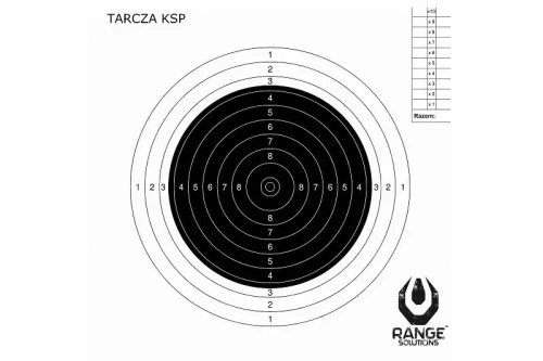 Range Solutions - Tarcza KSP Karabin Sportowy 50m - 100 szt. - 200x200 mm - Biały - RAN-14-027077