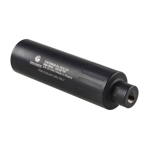 Gomander - Tłumik do broni Tactinox 9L PCC DT - 9 mm - Gwint 1/2x36 TPI 49 mm - Czarny