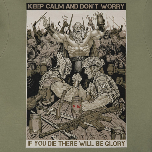 M-Tac - Koszulka Keep Calm - Bawełna - Zielony - 80079038