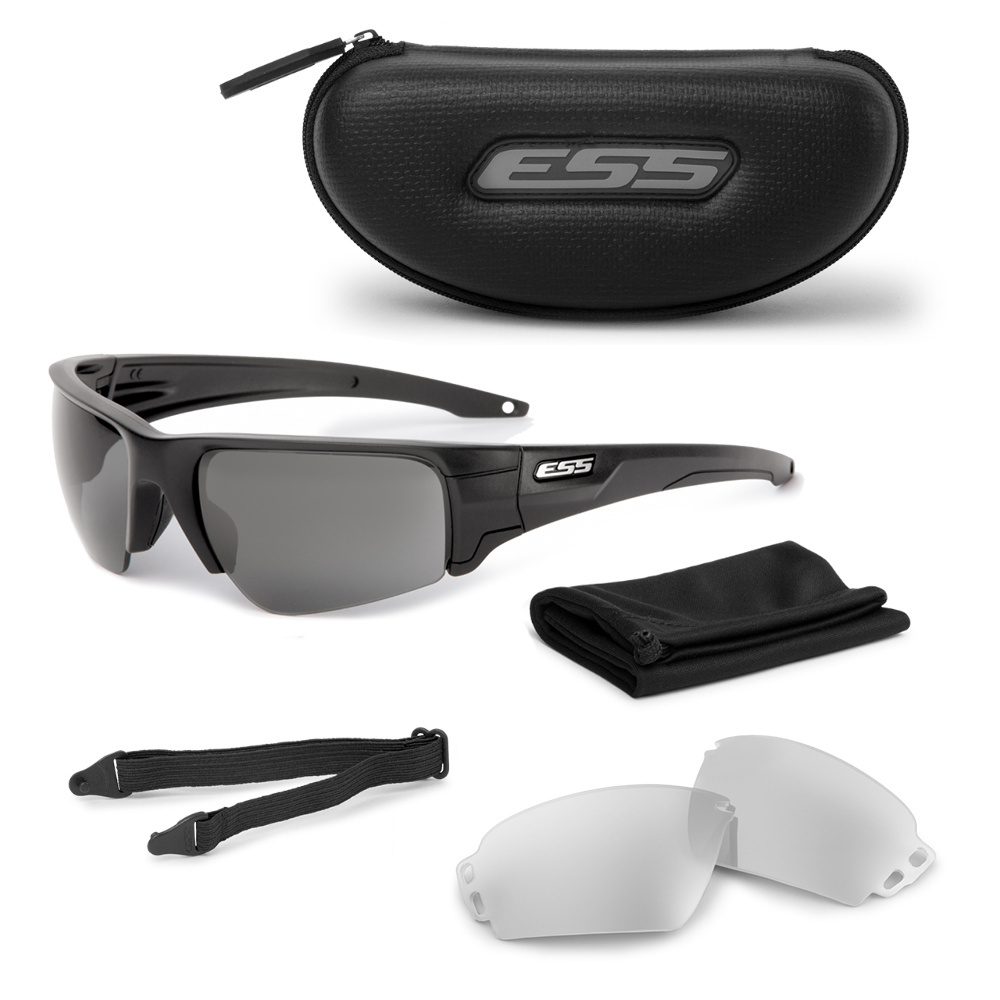 ESS - Okulary balistyczne Crowbar Silver Logo Kit - Przezroczyste