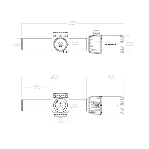 Vector Optics - Luneta biegowa LPVO Tauron 1-6x24 SFP - VTC-SMIL - Czarna - SCOC-49