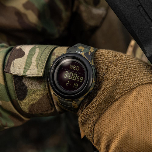 M-Tac - Zegarek taktyczny 2166 - LED - 5 ATM - Camo - 50008030