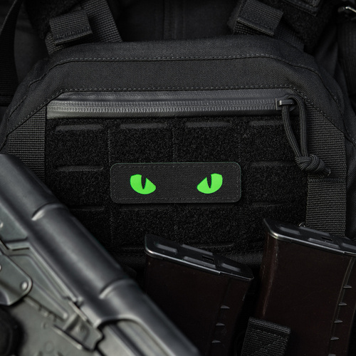 M-Tac - Naszywka Cat Eyes - Fluorescencyjna - Wycinana laserowo - Cordura - Czarny - 5831