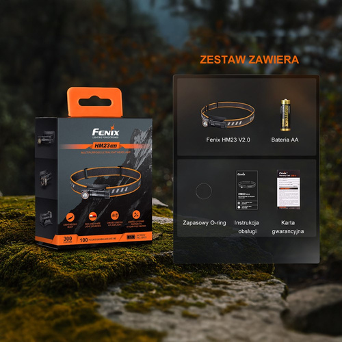 Fenix - Latarka czołowa LED HM23 V2.0 - 300 lm - Czarna - HM23 V2.0