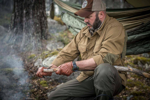 Helikon - Koszula bushcraftowa Woodsman - DuraCanvas - Czarny/Taiga Green - KO-WDN-DC-1109A