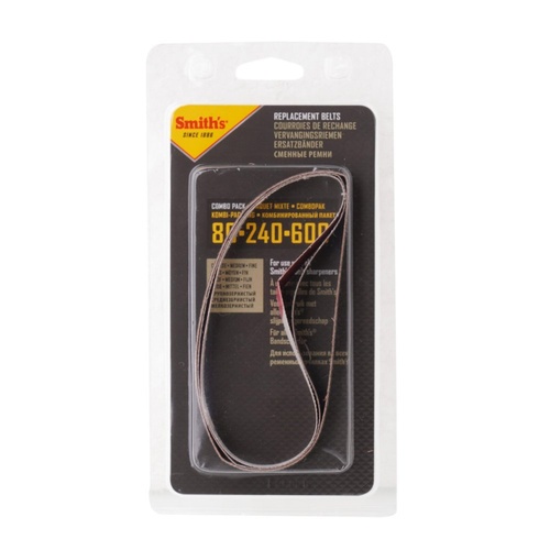 Smith's - Zestaw pasów ściernych do ostrzałki elektrycznej - Gradacja 80/240/600 - 3 szt. -  51053