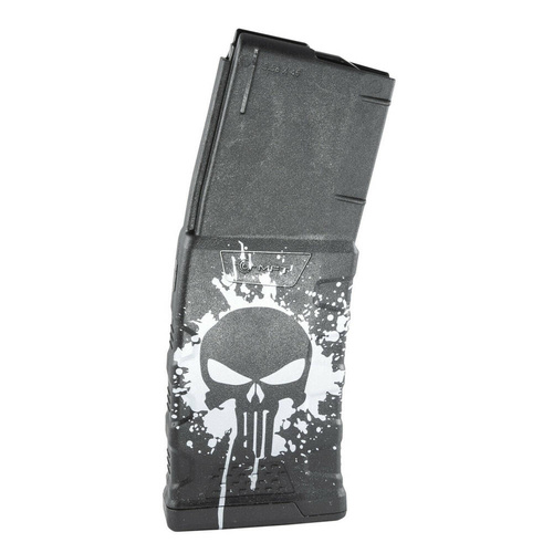 MFT - Magazynek polimerowy Extreme Duty Punisher Skull do AR-15 / M4 - 5,56 x 45 mm/.223 - 30 naboi - Czarny - EXDPM556D-PSS-WH