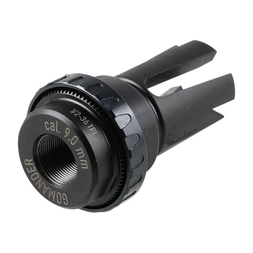 Gomander - Kompensator płomienia Quadron - 9 mm - Gwint 1/2x36 TPI 9 - Czarny - TB0.10174_0-1