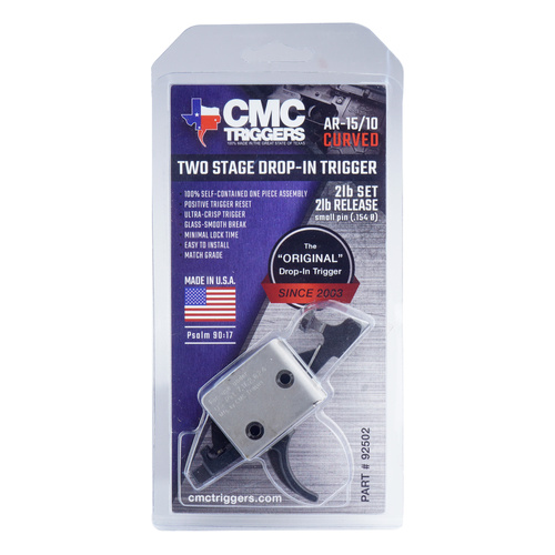 CMC Triggers - Spust drop-in do AR15/AR10 Small Pin Competition - Dwustopniowy - Zakrzywiony język - 2/2 lb - 92502