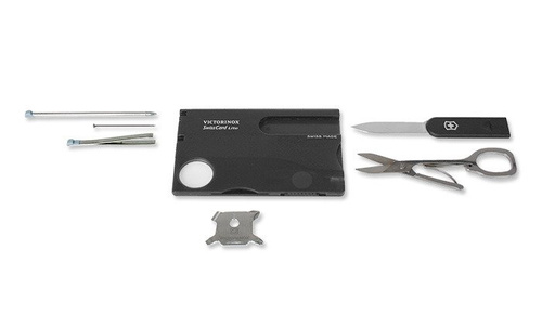 Niezbędnik Victorinox Swiss Card Lite - 13 funkcji - Czarny przezroczysty - 0.7333.T3