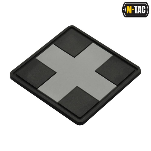 M-Tac - Naszywka 3D PVC Medic Cross Square - Czarny / Szary - 51124211