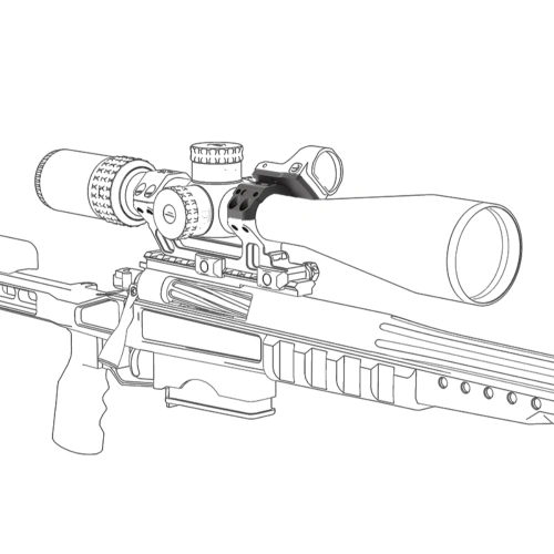 Vector Optics - Montaż kolimatora na lunetę X-ACCU - 4 otwory - MOJ/MAG - Czarny - XASR-A03